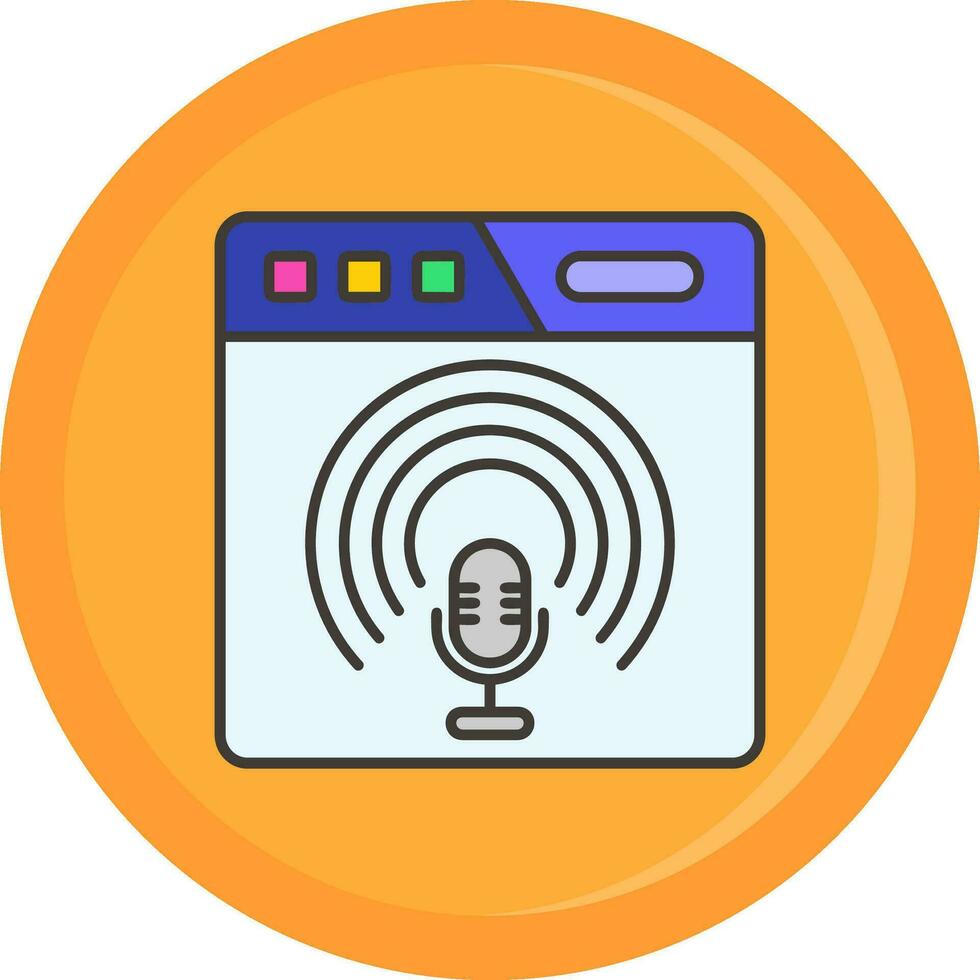 podcast Line Filled Icon vector