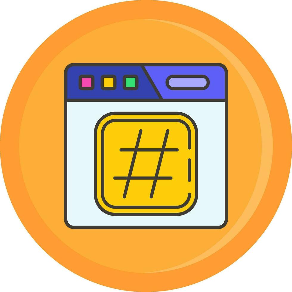 hashtag línea lleno icono vector