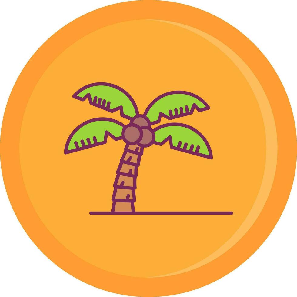 Palm tree Line Filled Icon vector