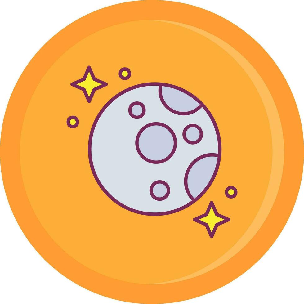 Moon Line Filled Icon vector