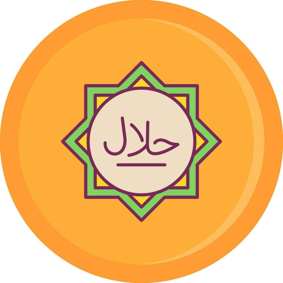 Halal Line Filled Icon vector