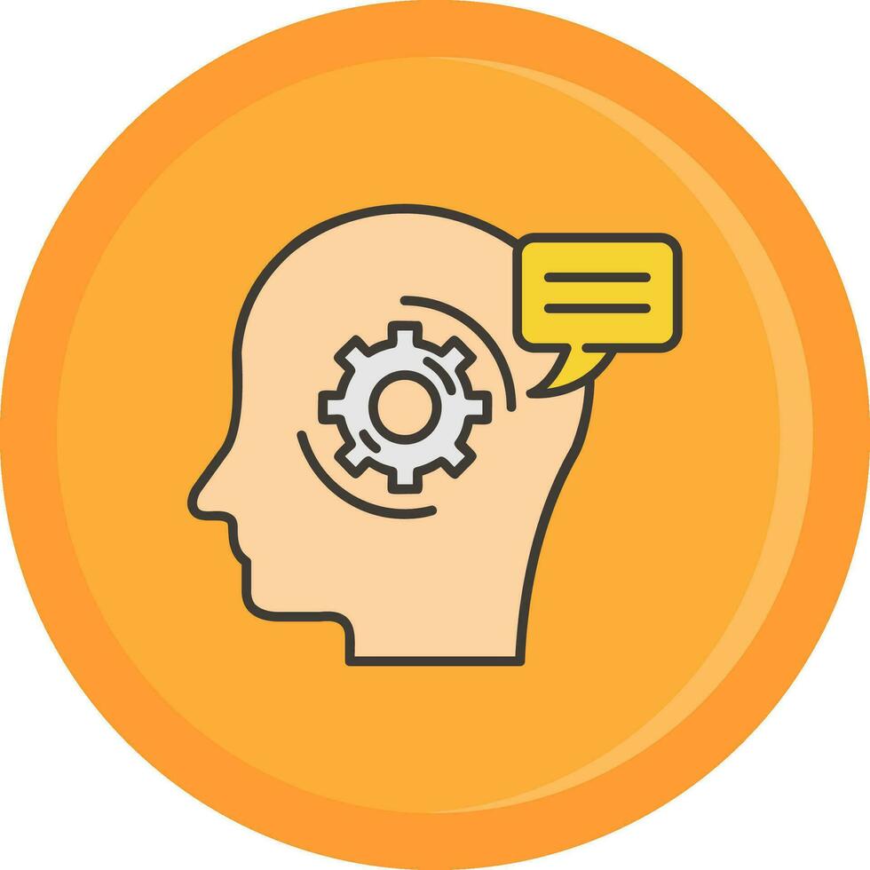 Thinking Line Filled Icon vector