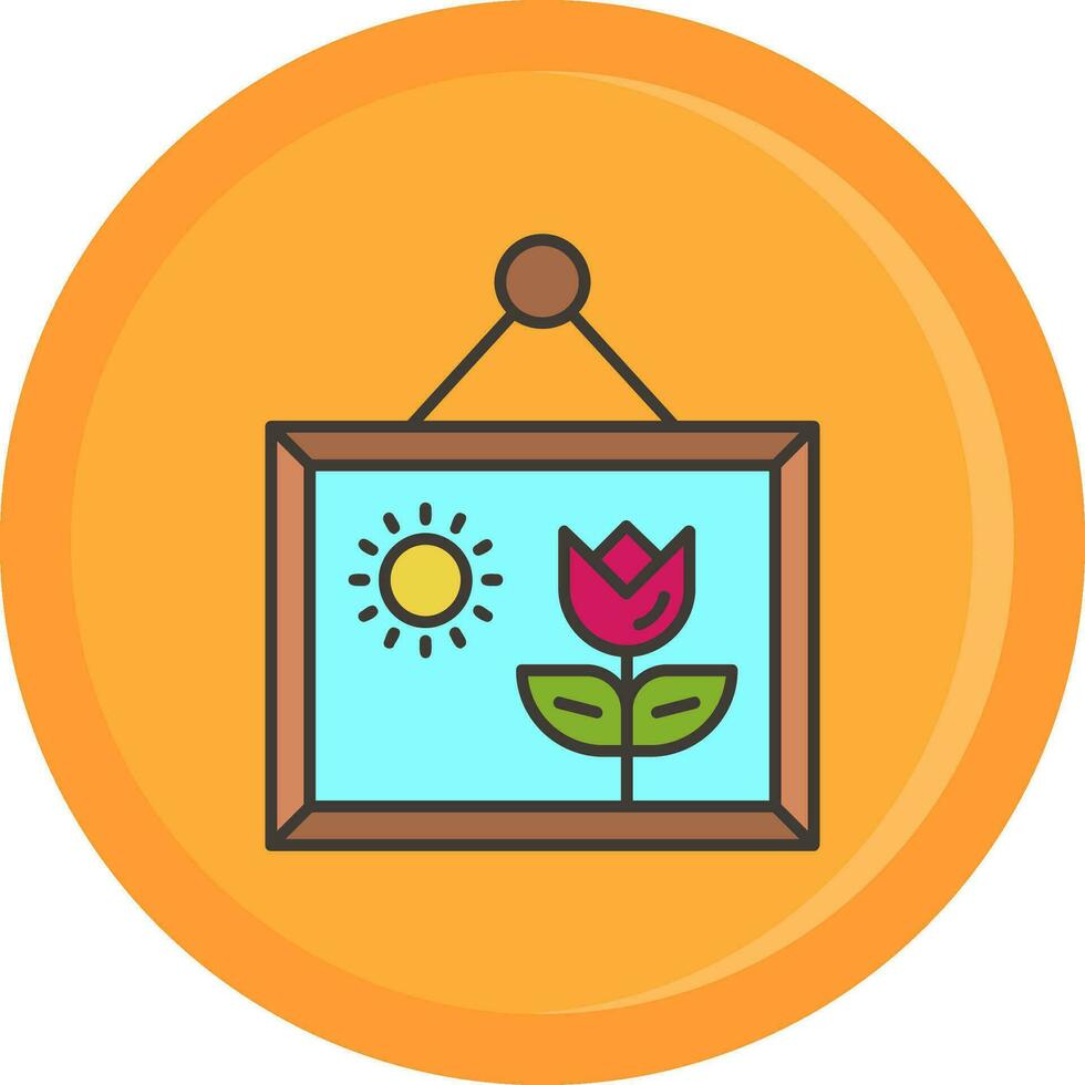 Picture Line Filled Icon vector