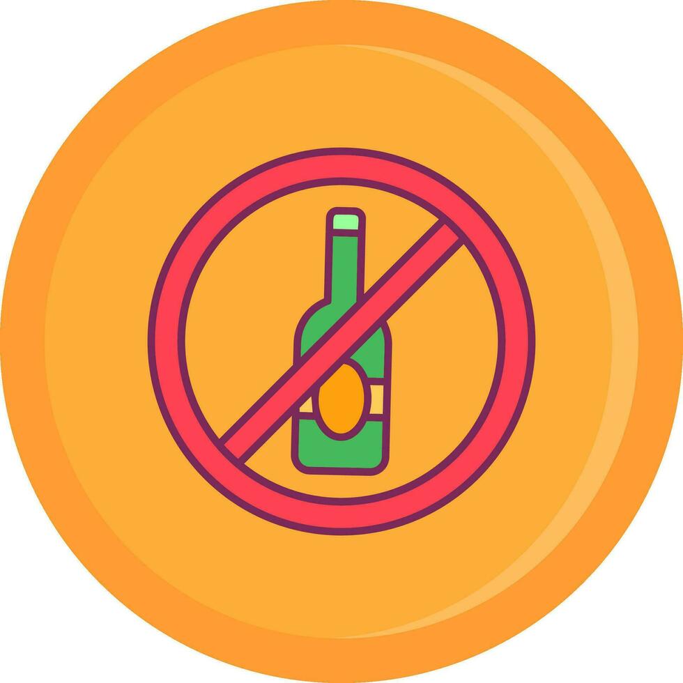 No alcohol línea lleno icono vector