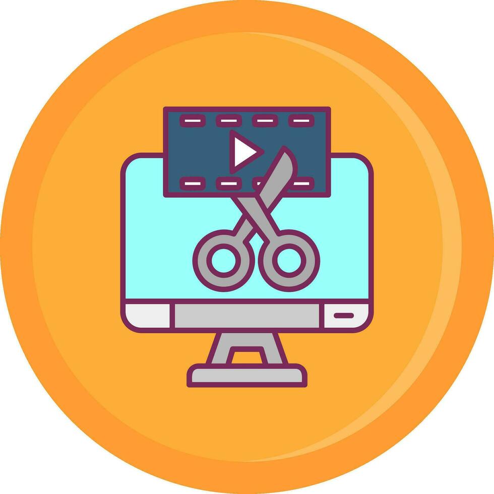 Video editor Line Filled Icon vector