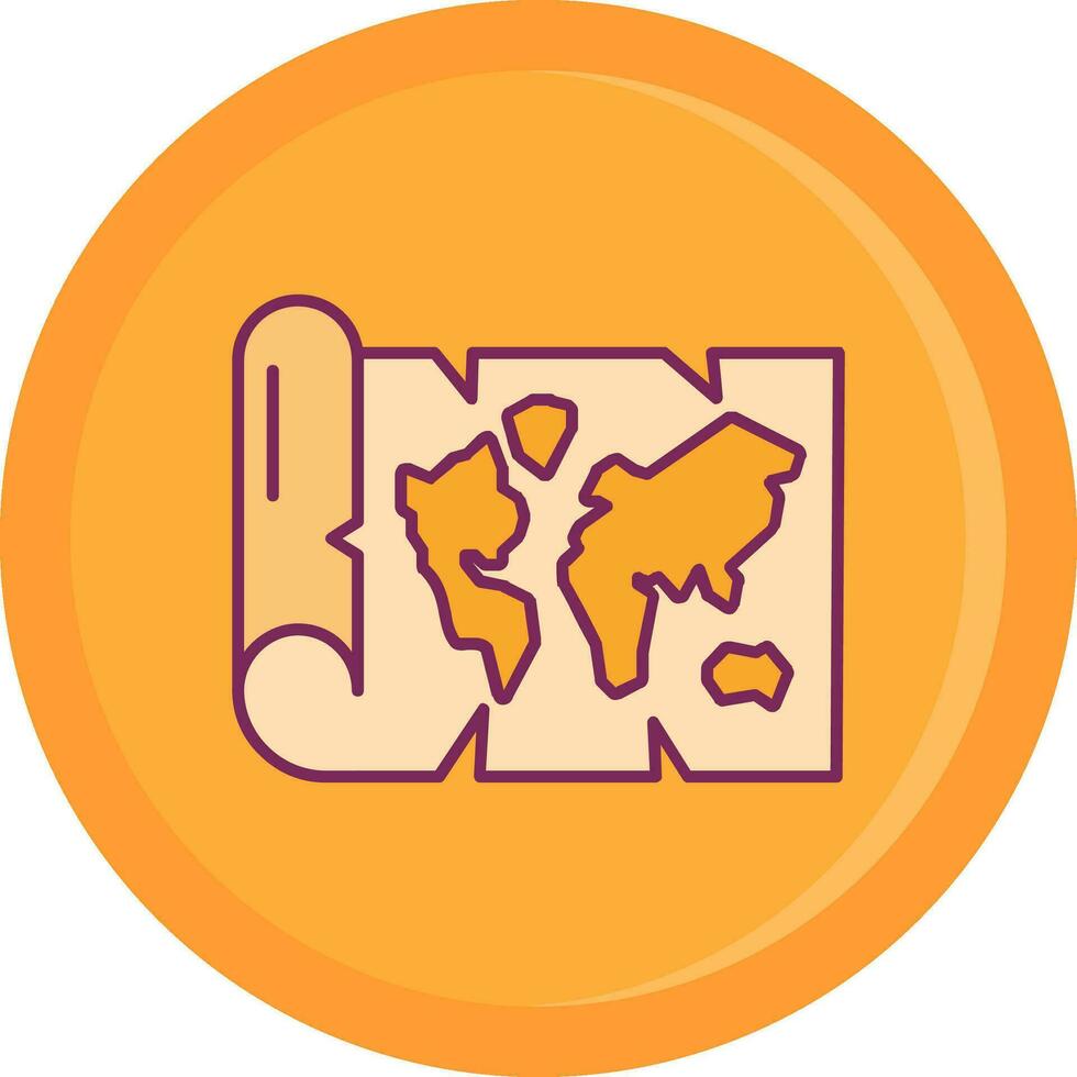 World map Line Filled Icon vector