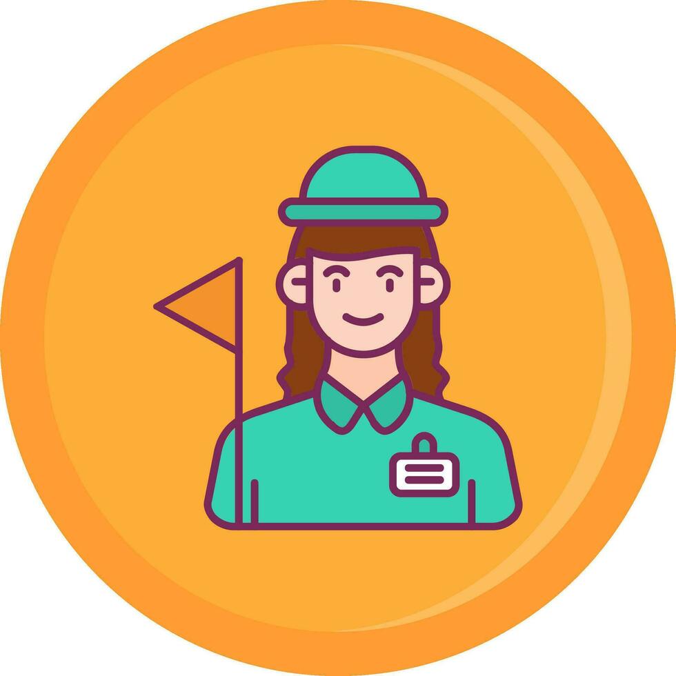 Tour guide Line Filled Icon vector