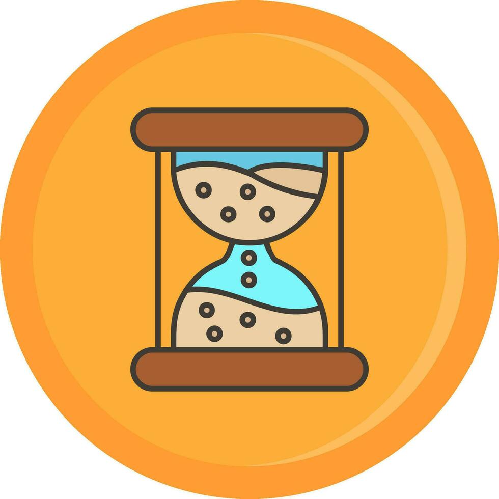 Sand clock Line Filled Icon vector