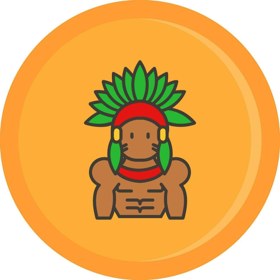 indio línea lleno icono vector