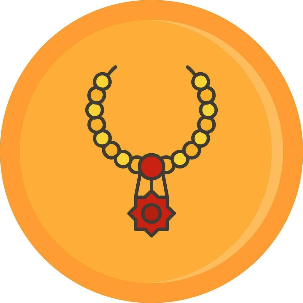 Necklace Line Filled Icon vector