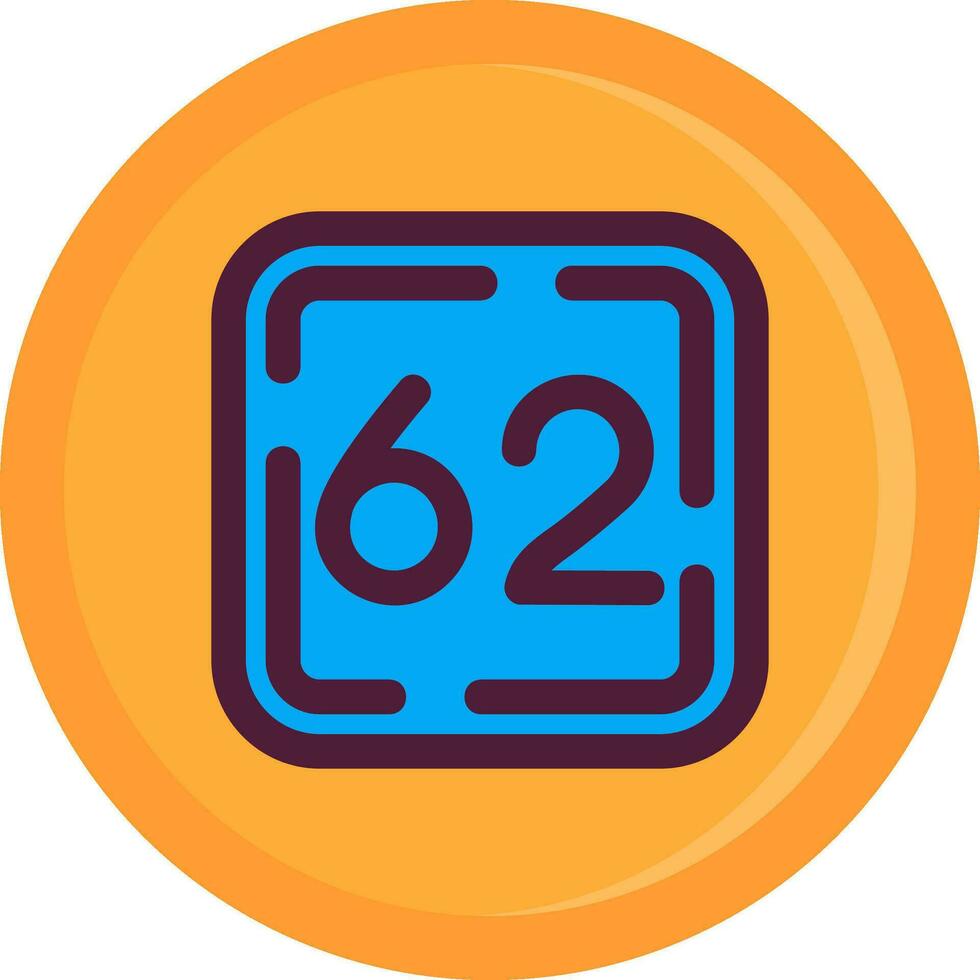 Sixty Two Line Filled Icon vector