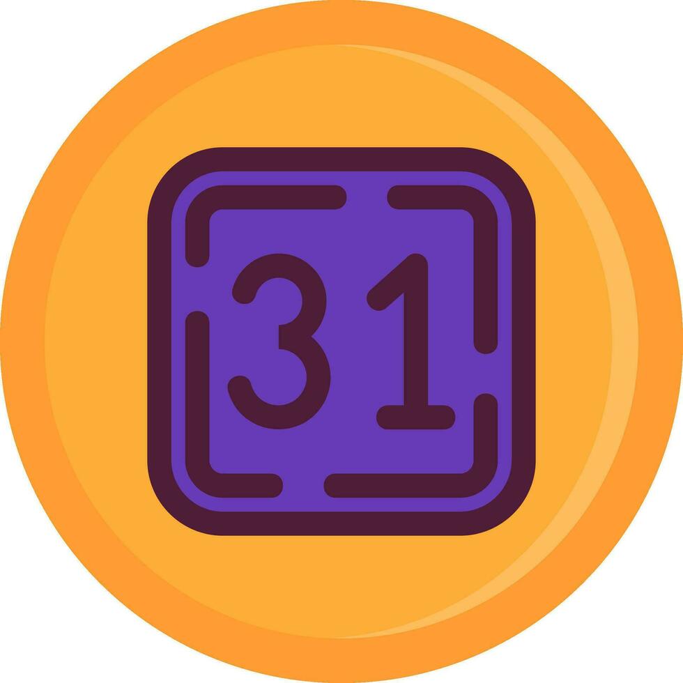 Thirty One Line Filled Icon vector