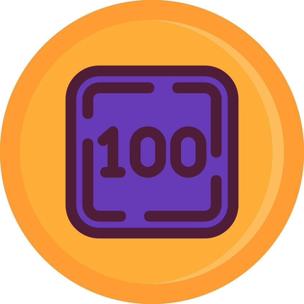 One Hundred Line Filled Icon vector