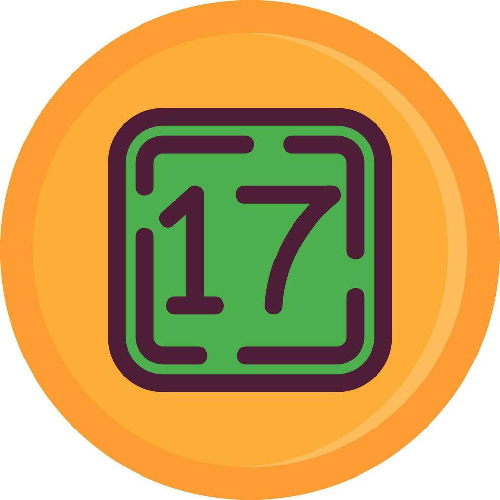 Seventeen Line Filled Icon vector