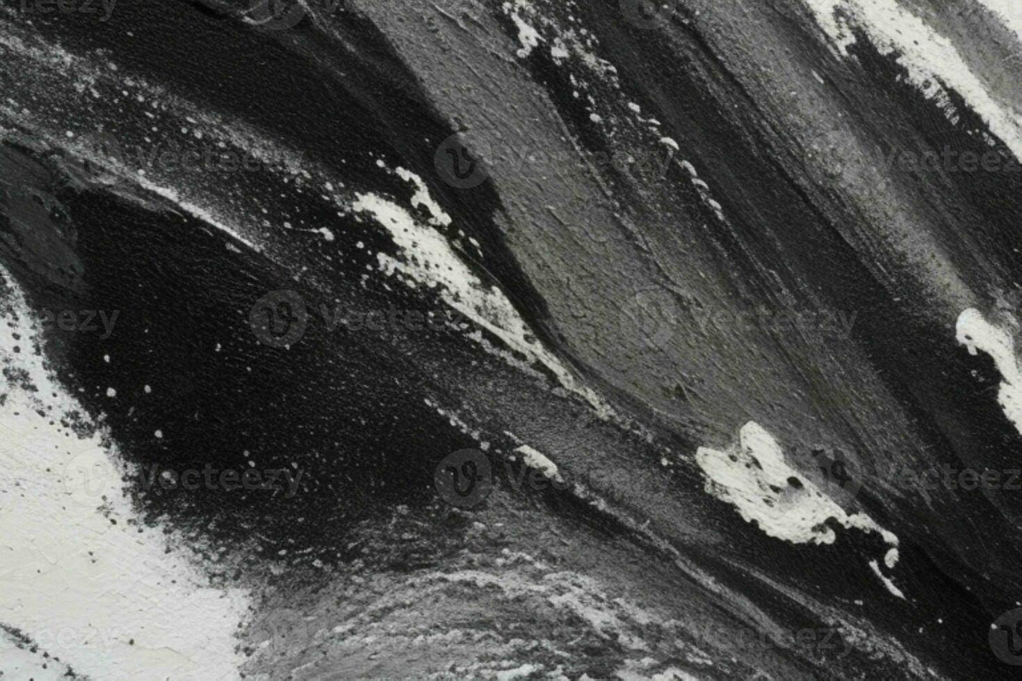 AI generated Closeup of impasto painting abstract rough of black and white art painting texture background. Pro Photo