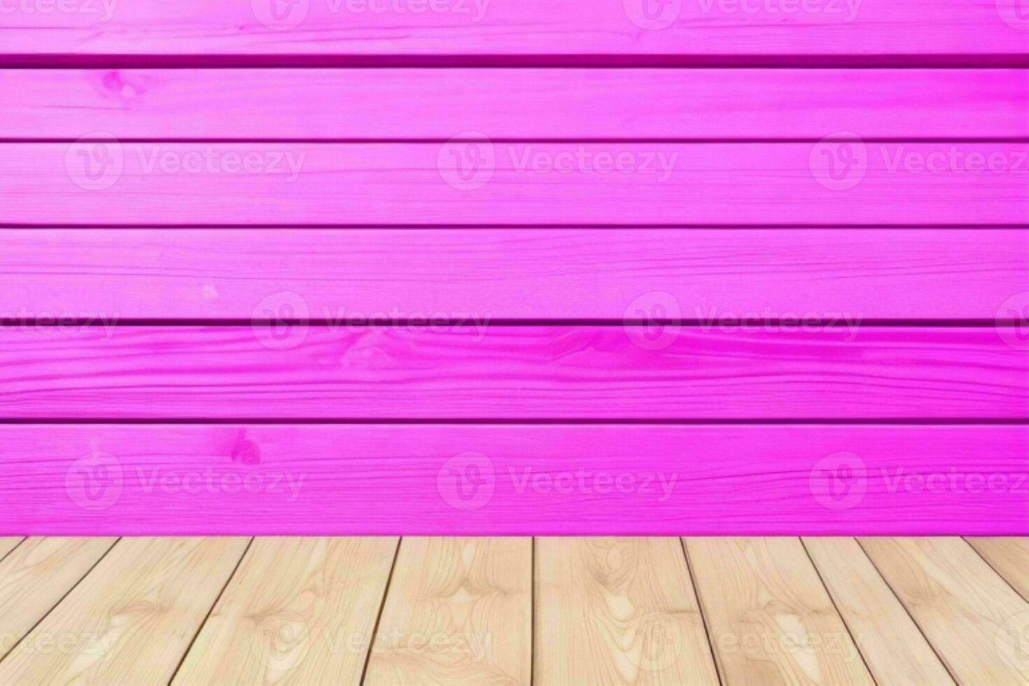 AI generated Empty wooden deck table over wooden wallpaper background with copy space, Mockup for product display. Pro Photo