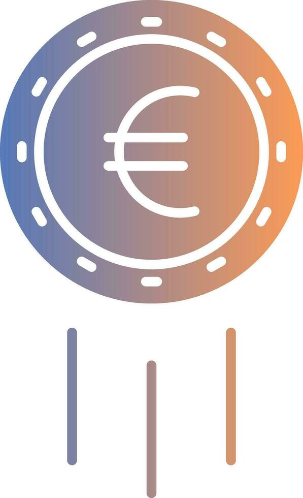 Euro Sign Gradient Icon vector