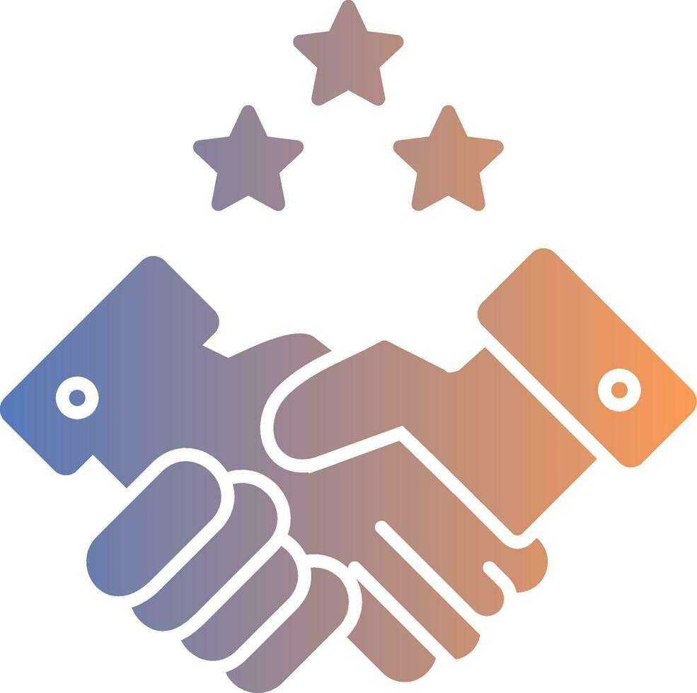 Partnership Handshake Gradient Icon vector