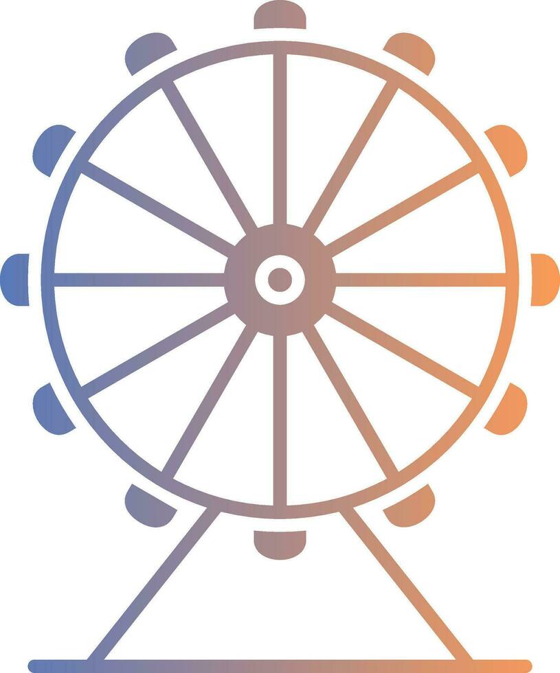 Ferris Wheel Gradient Icon vector