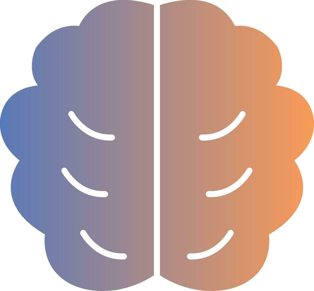 icono de gradiente de cerebro vector