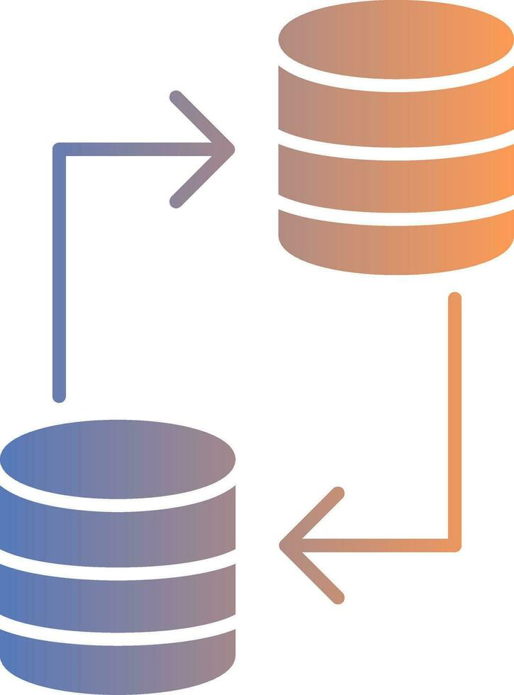 datos transferir degradado icono vector