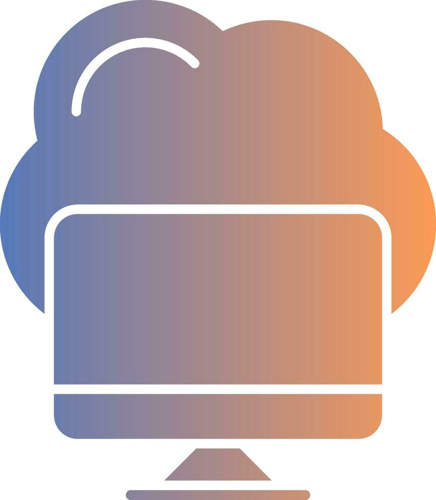 icono de gradiente de computación en la nube vector