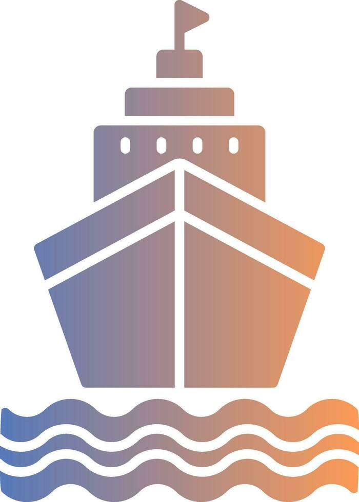 icono de gradiente de barco vector