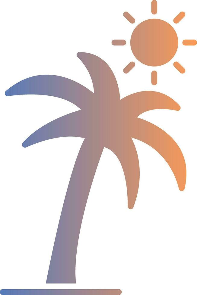 Plam Tree Gradient Icon vector