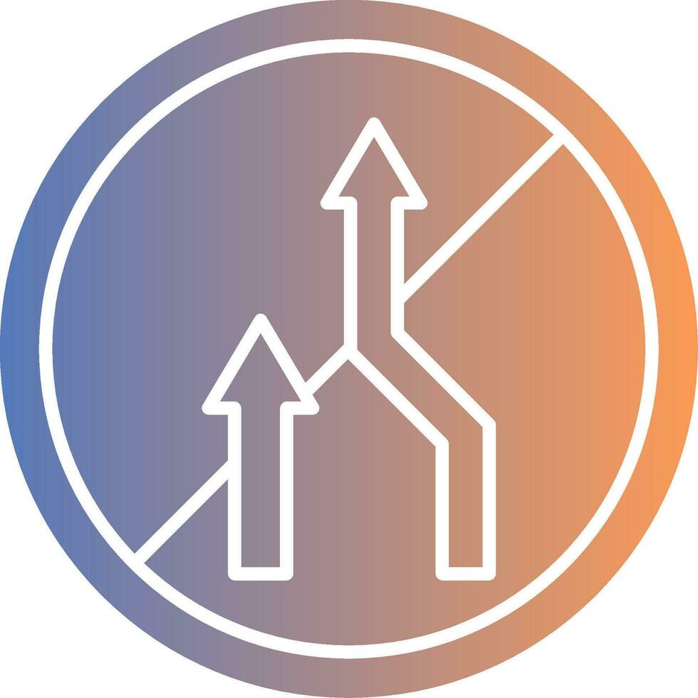 No Overtaking Gradient Icon vector