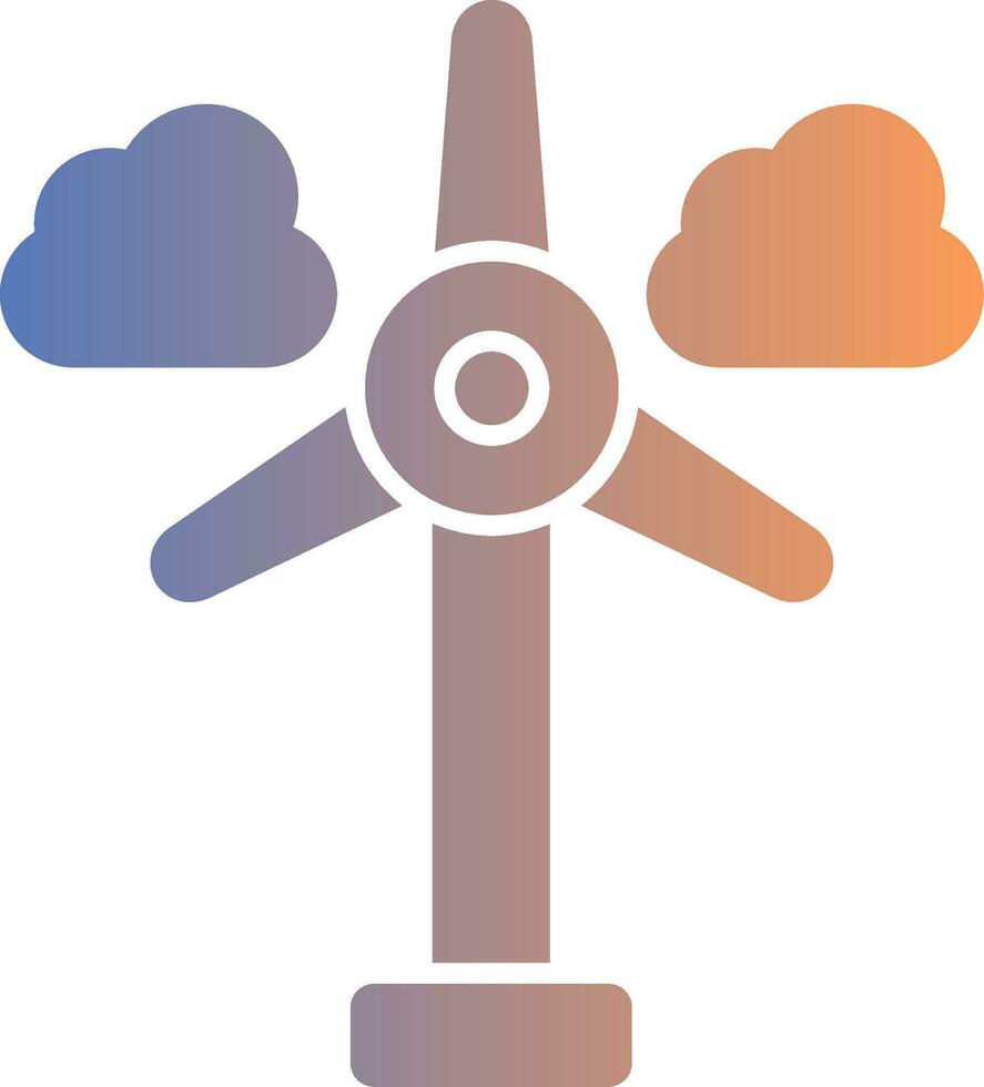 Wind Turbine Gradient Icon vector