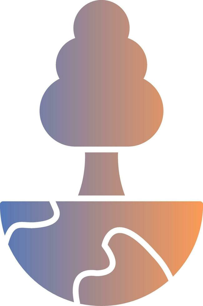 World Tree Gradient Icon vector
