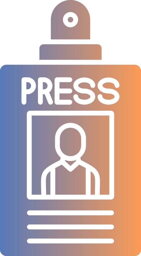 Press Pass Gradient Icon vector