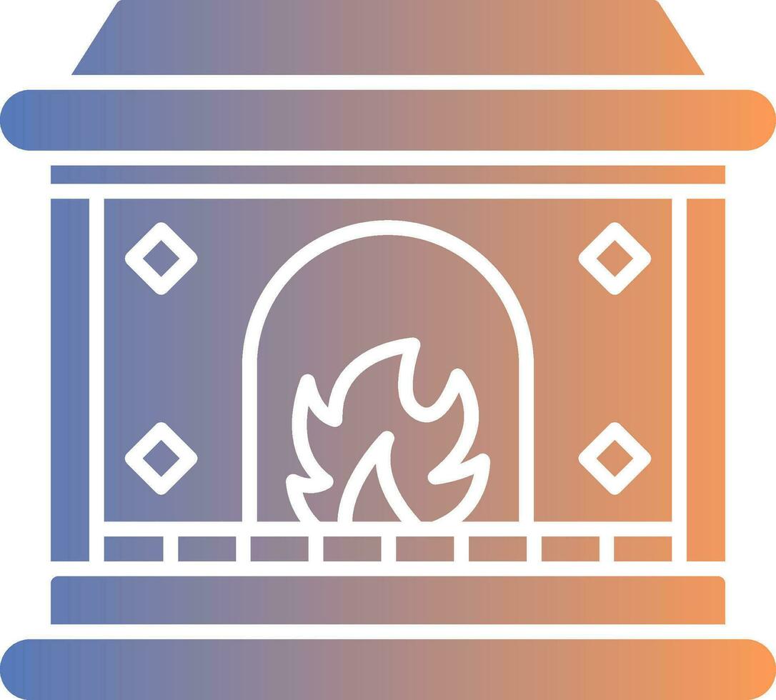 Fireplace Gradient Icon vector