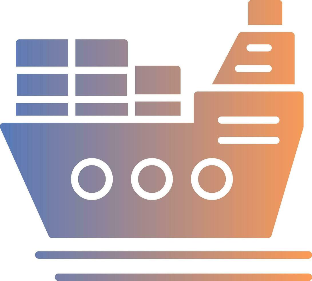 icono de gradiente de barco vector