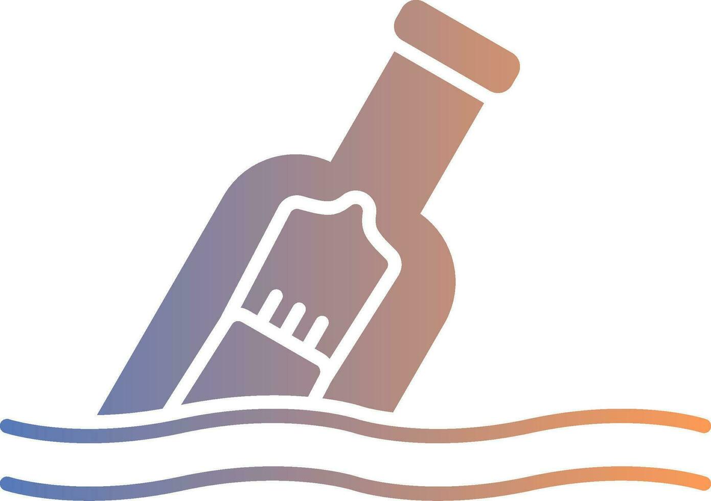 Message In A Bottle Gradient Icon vector