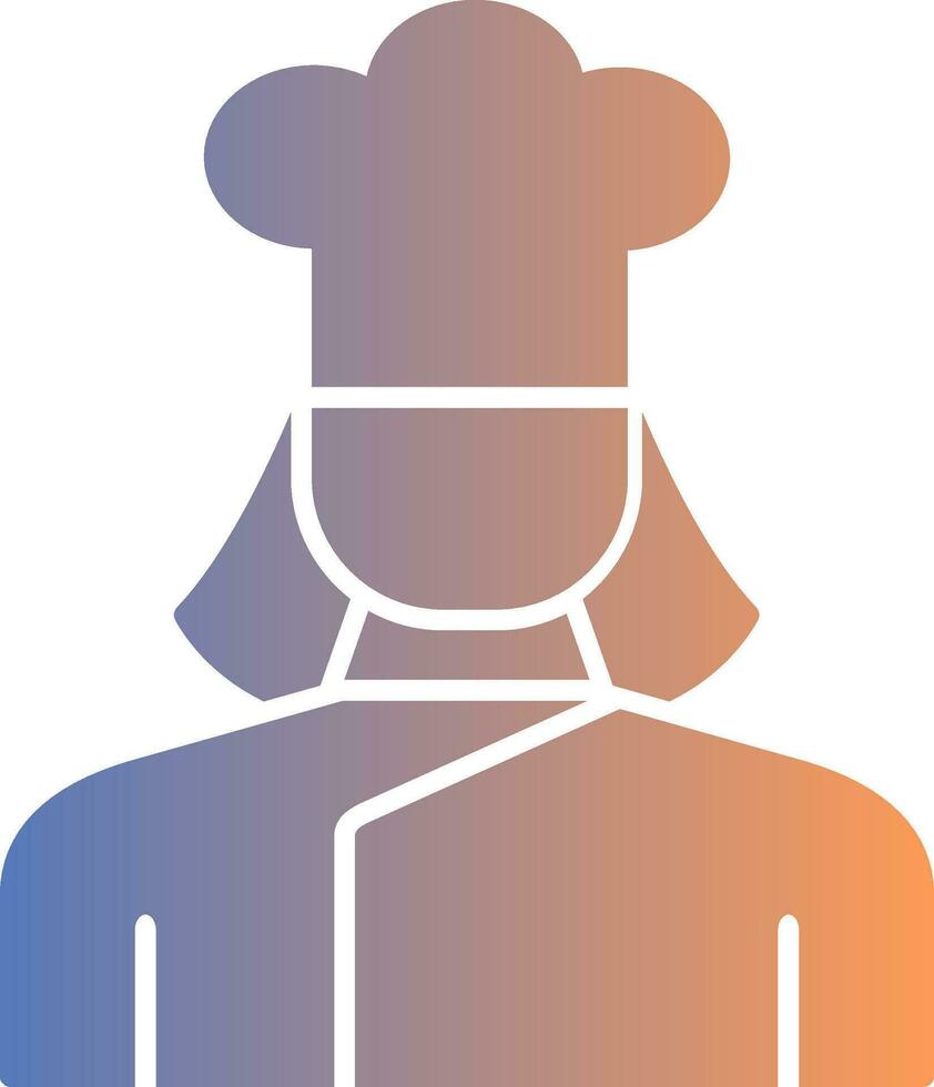 Lady Chef Gradient Icon vector