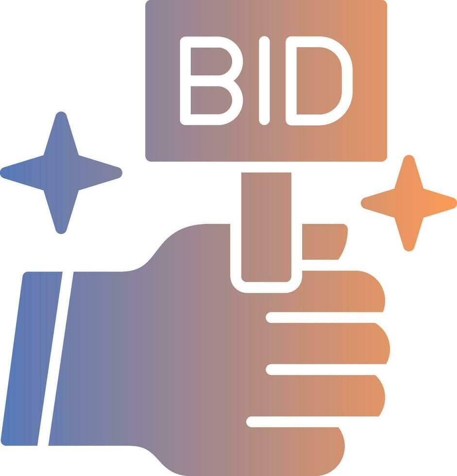 Bid Gradient Icon vector