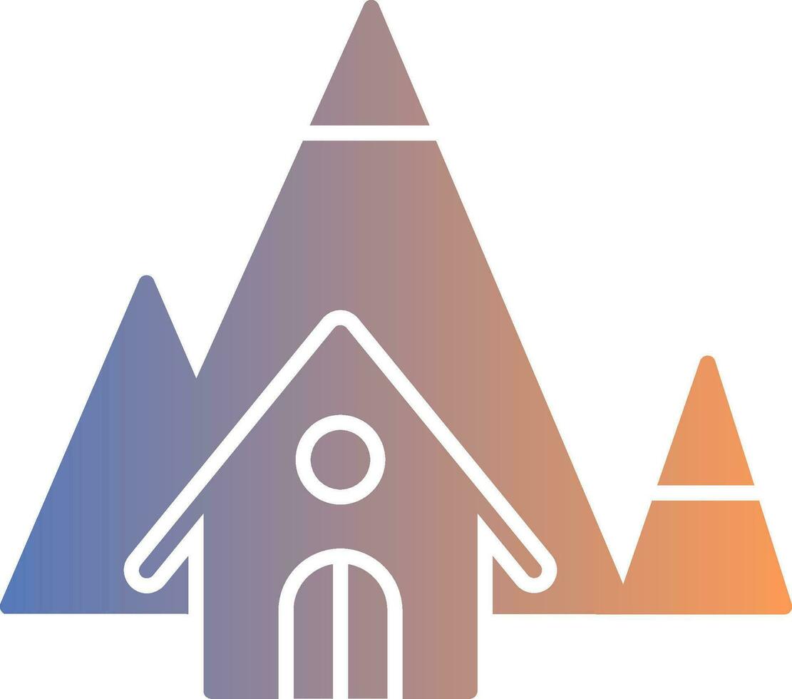 Mountain House Gradient Icon vector