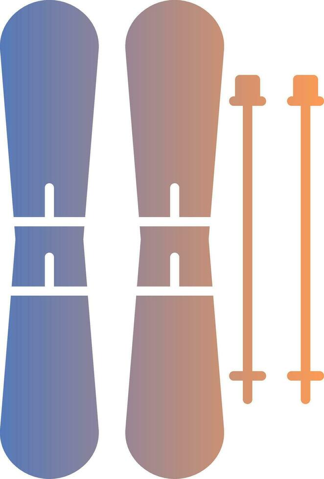 Skis Gradient Icon vector