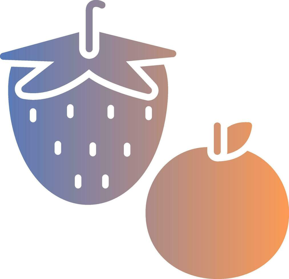 Fruta degradado icono vector