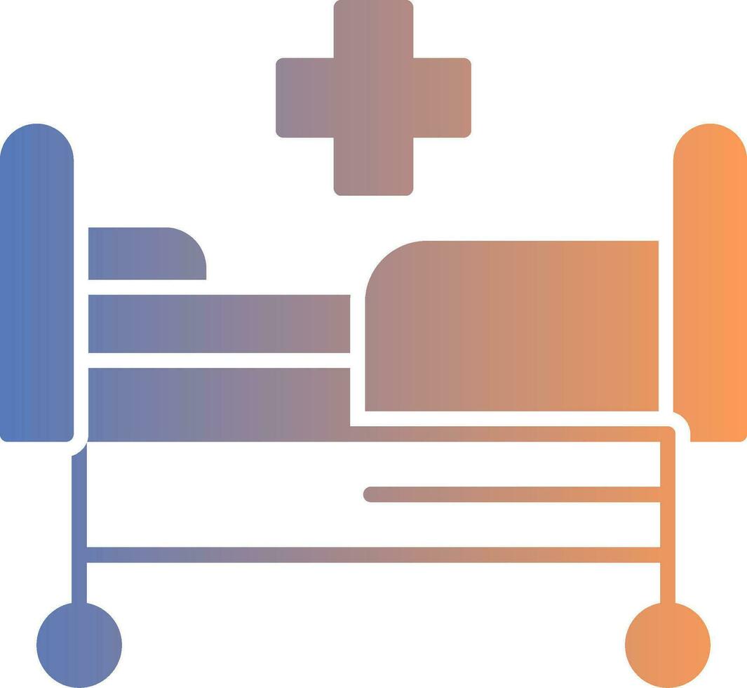 Hospital bed Gradient Icon vector