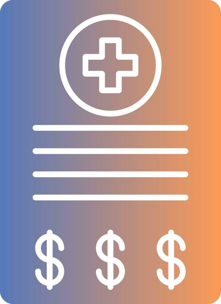 Medical Bill Gradient Icon vector