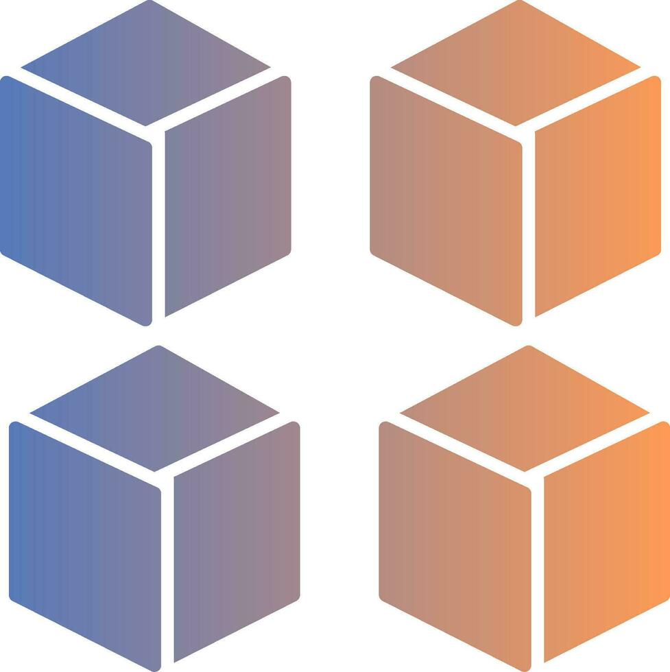 Cube Gradient Icon vector