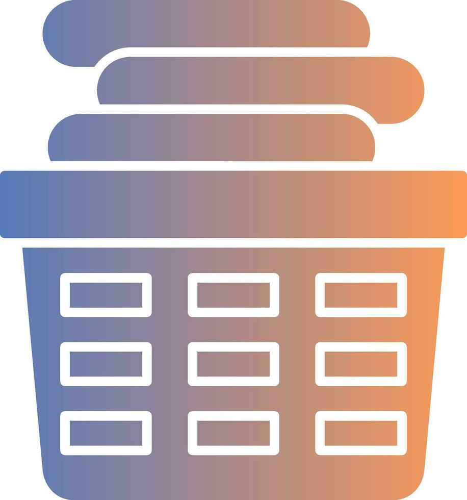 Laundry Basket Gradient Icon vector