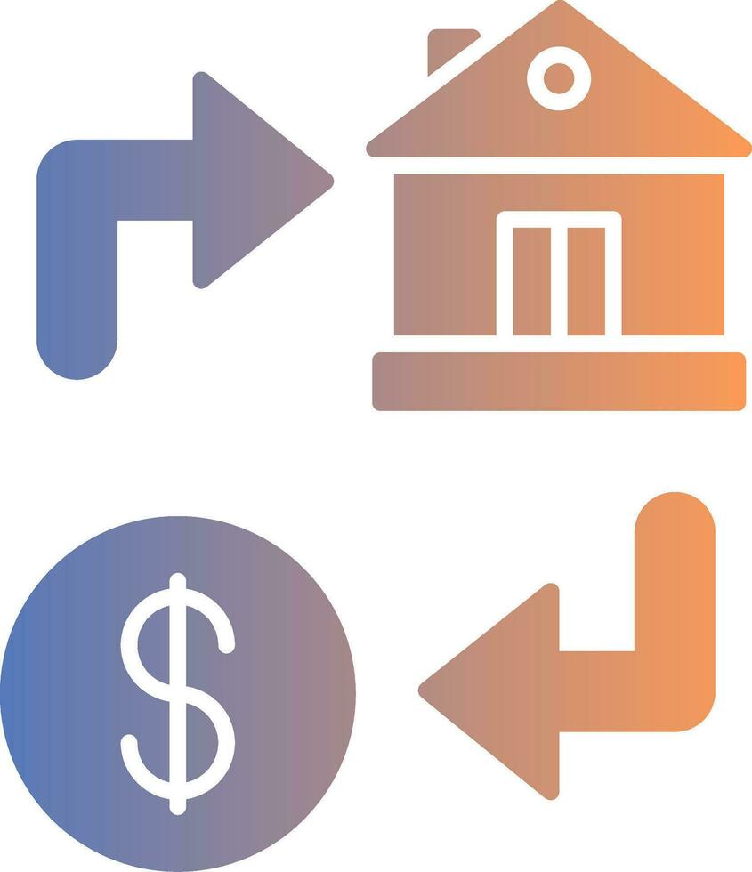 Property Exchange Gradient Icon vector