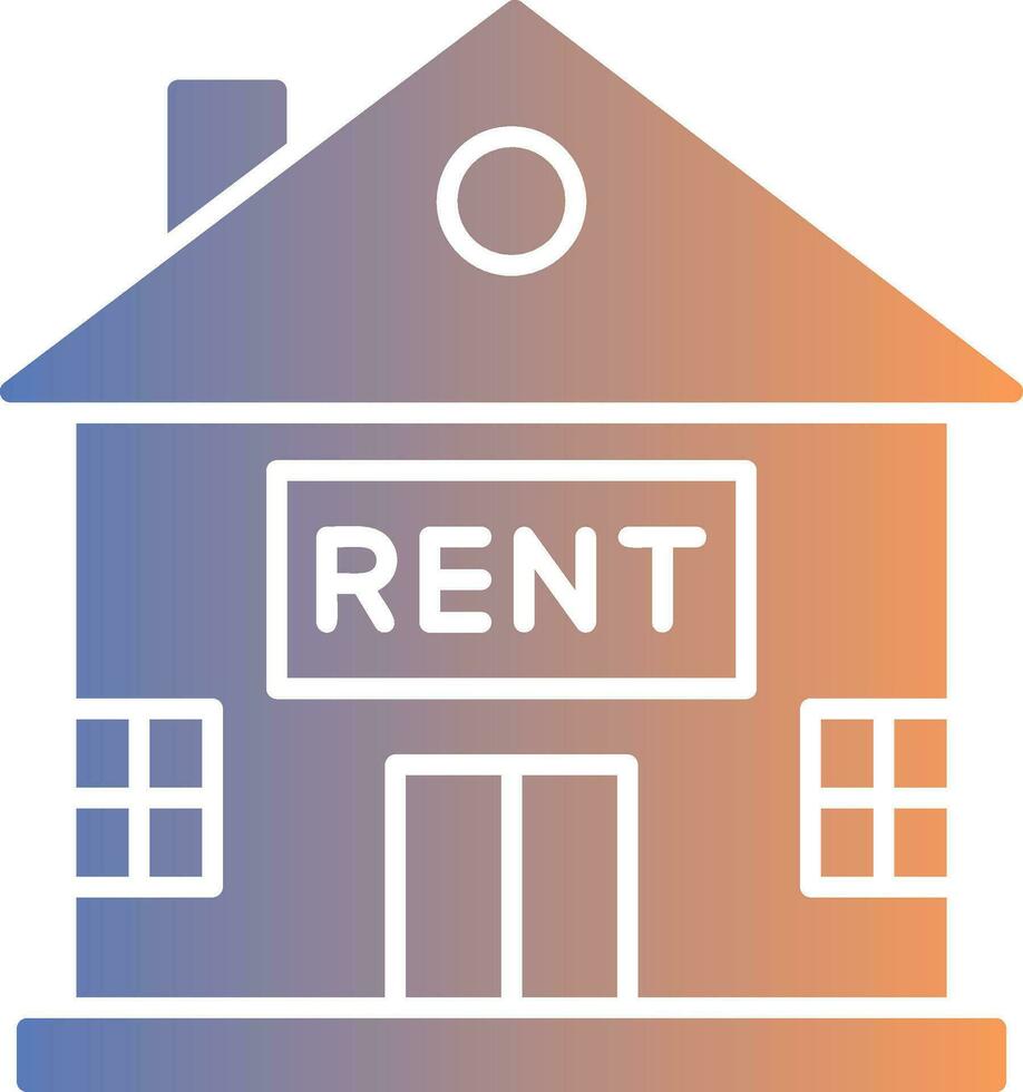 House for Rent Gradient Icon vector