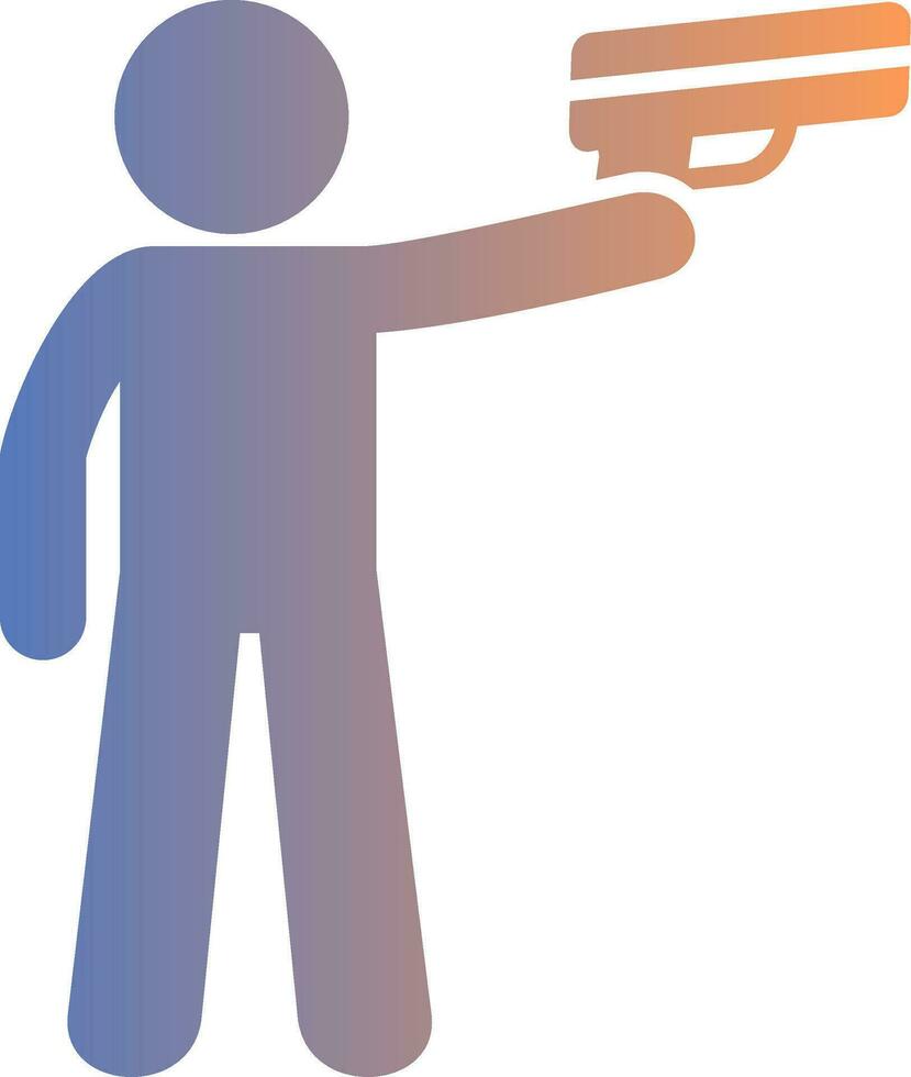 Policeman Holding Gun Gradient Icon vector
