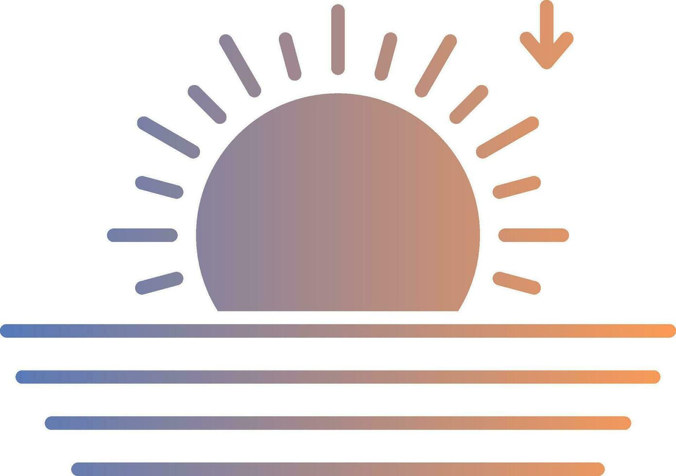 icono de gradiente de puesta de sol vector