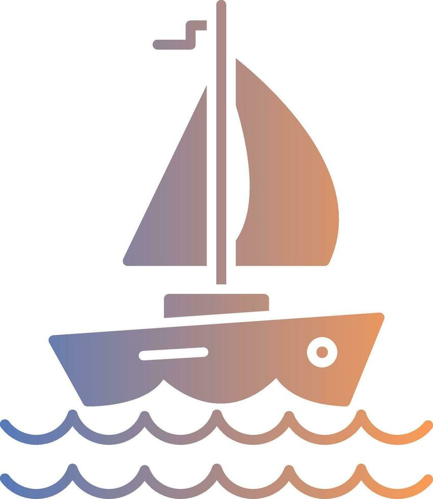 Yacht Gradient Icon vector