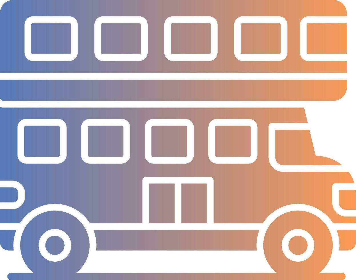 Double Bus Gradient Icon vector